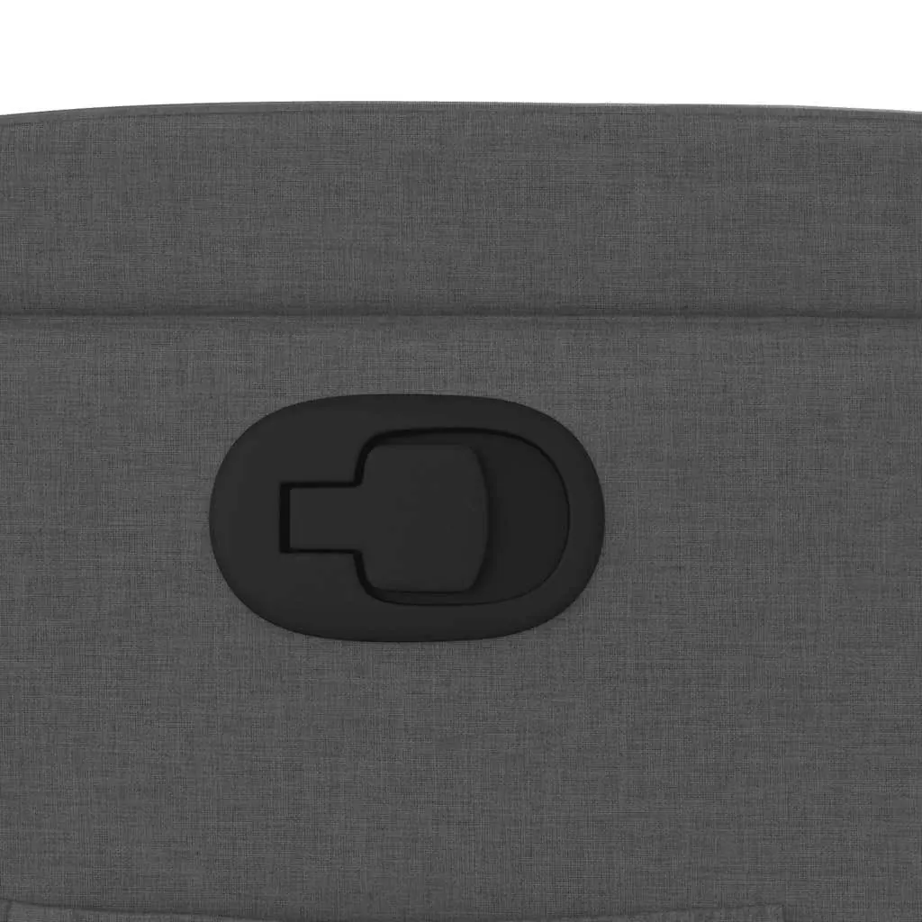 Grey Fabric Manual Recliner Armchair with Adjustable Footrest and Cup Holders