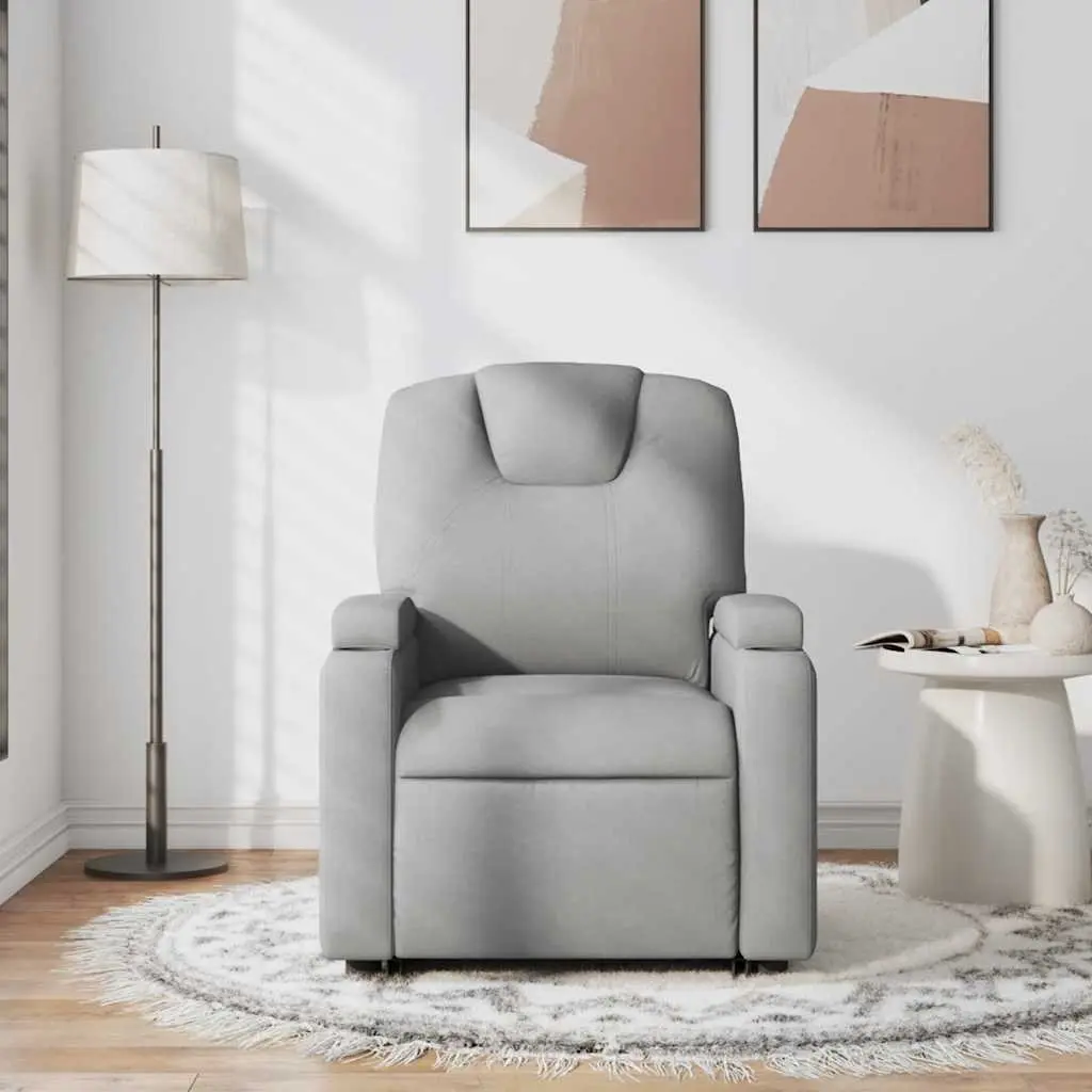 Massage Recliner Armchair Fabric Manual Recline Vibration 6 Points Grey