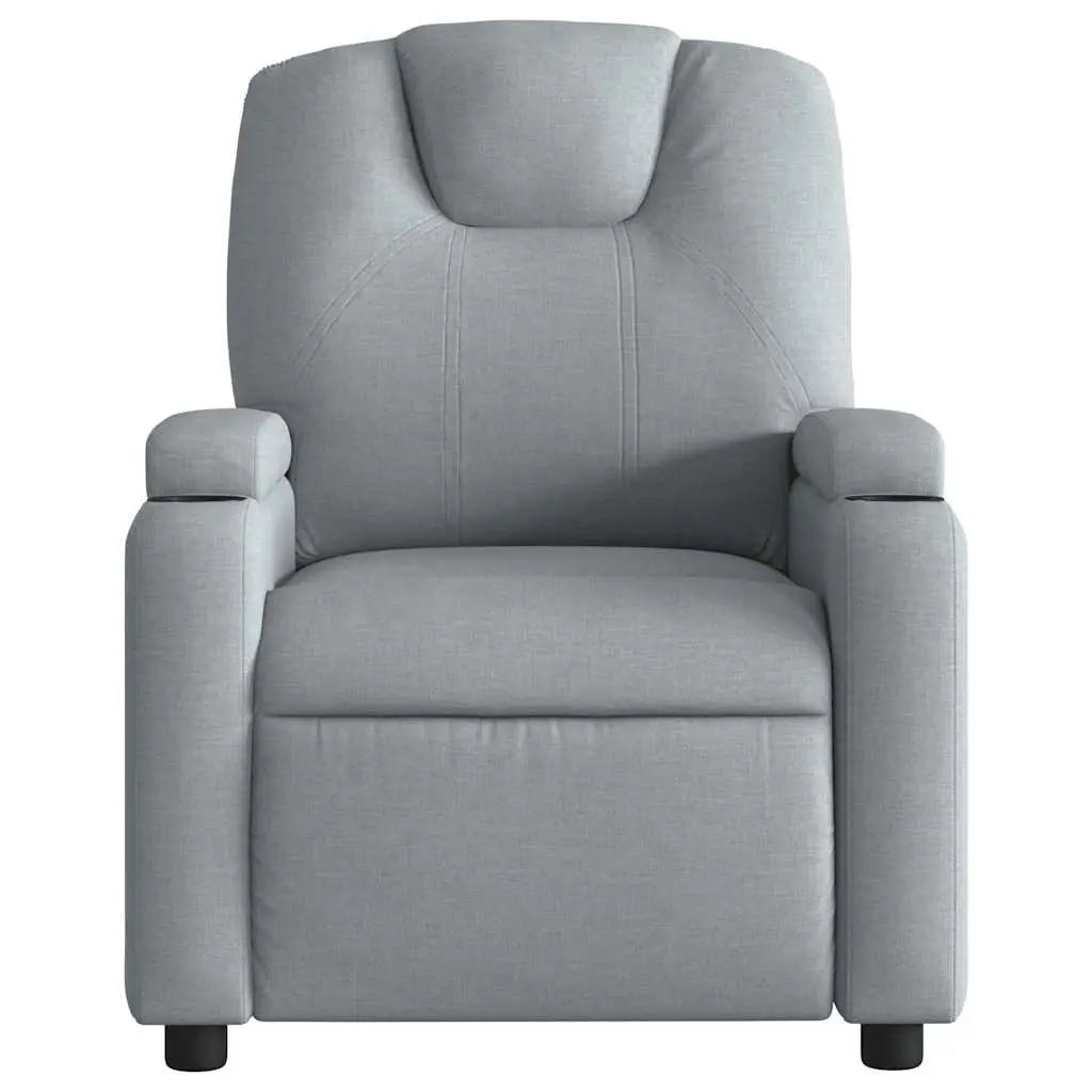 Massage Recliner Armchair Fabric Manual Recline Vibration 6 Points Grey