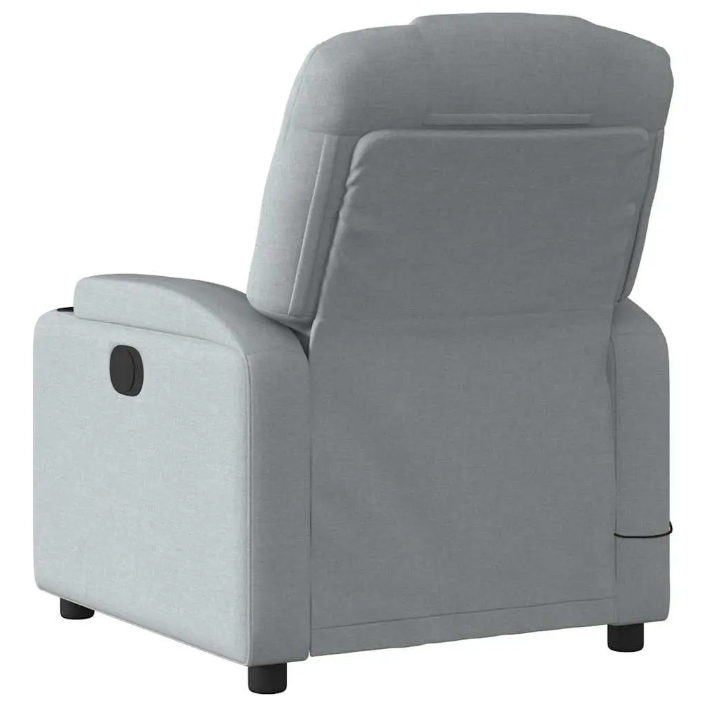 Massage Recliner Armchair Fabric Manual Recline Vibration 6 Points Grey
