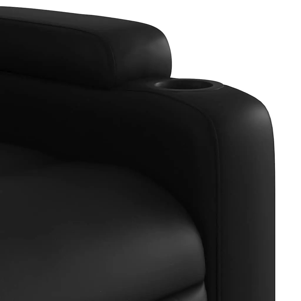 Massage Recliner Chair Manual Reclining Faux Leather Black