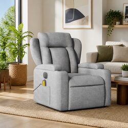 Practical Grey Fabric Massage Recliner for Your Living Room