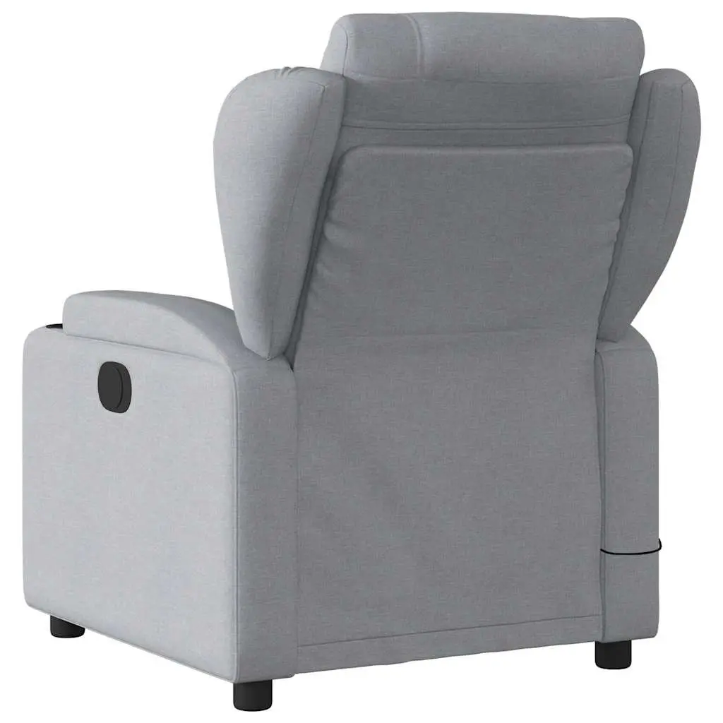 Massage Recliner Chair Fabric Grey Manual Reclining Vibration Footrest