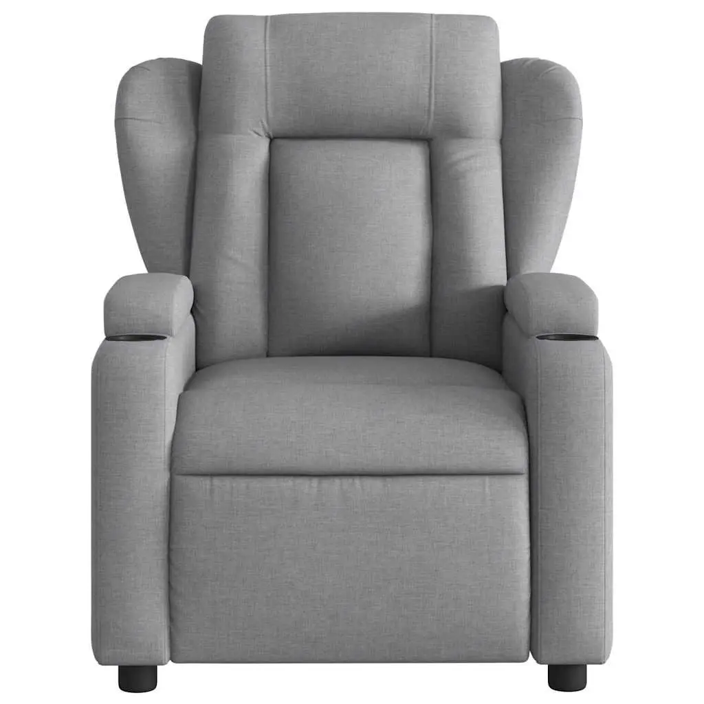 Massage Recliner Chair Fabric Grey Manual Reclining Vibration Footrest