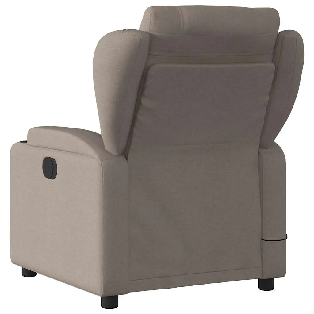Massage Recliner Chair Manual Recline Fabric Taupe
