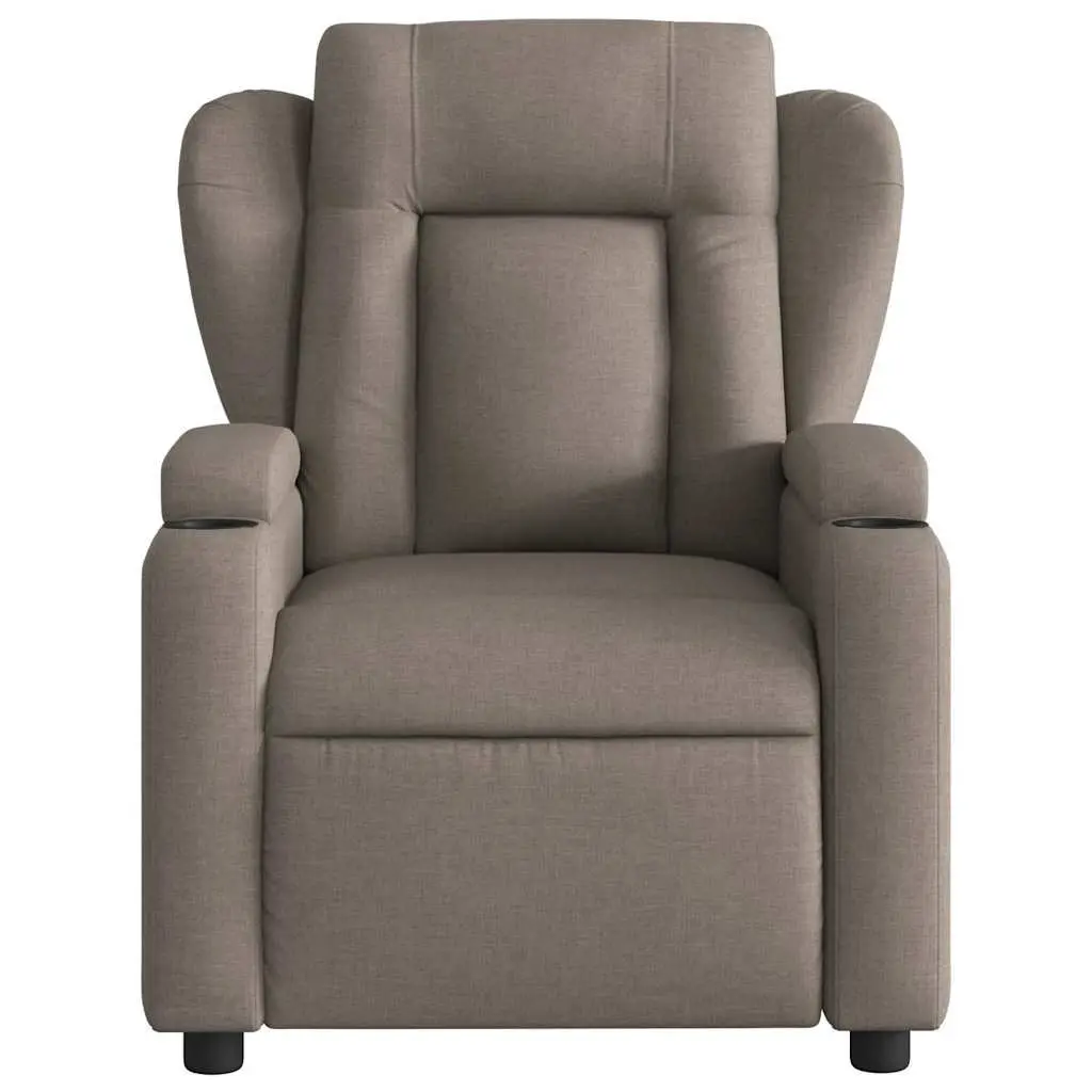 Massage Recliner Chair Manual Recline Fabric Taupe