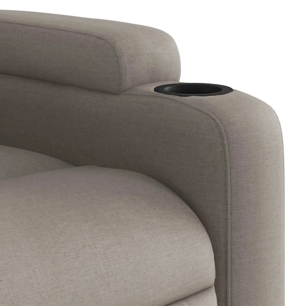 Massage Recliner Chair Manual Recline Fabric Taupe