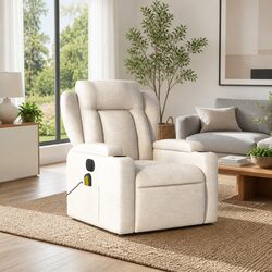 Practical Cream Massage Recliner for Everyday Comfort