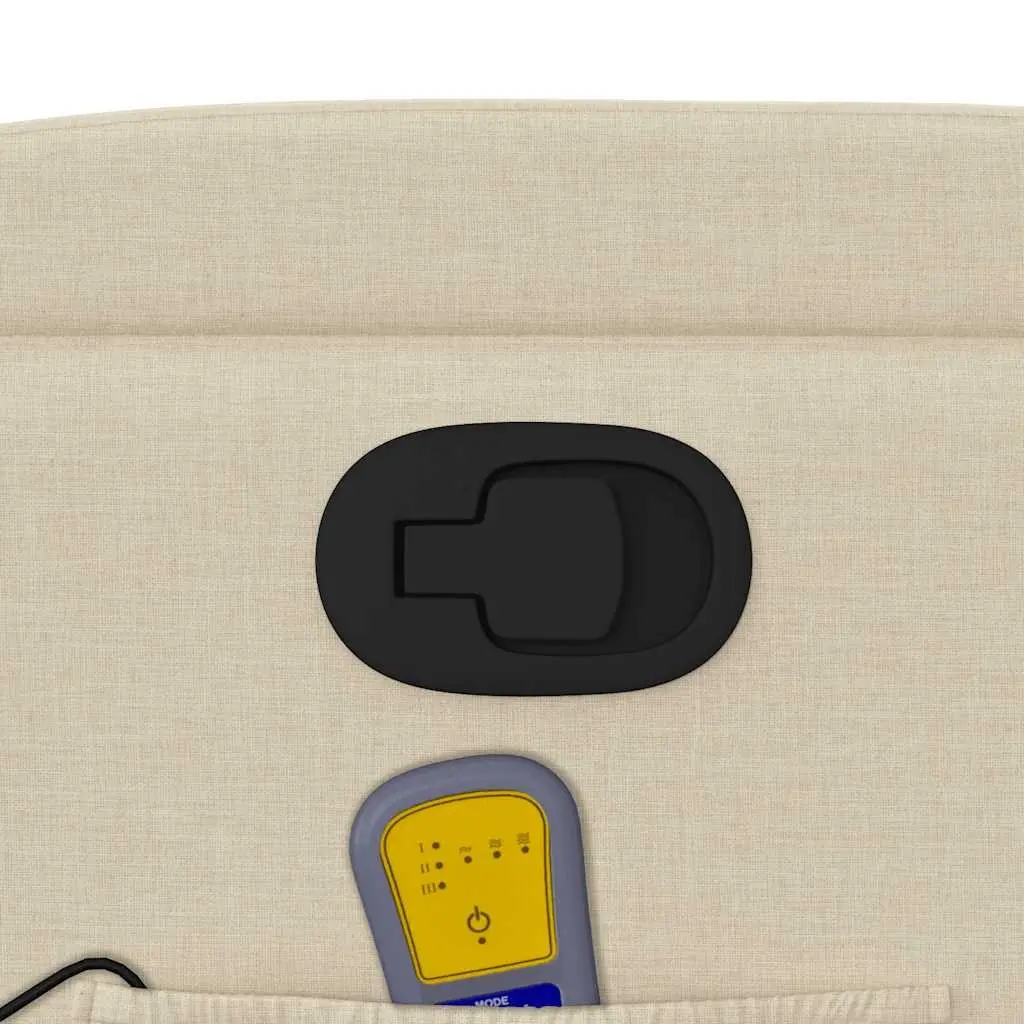 Massage Recliner Chair Fabric Cream Manual Reclining Armchair with Vibration