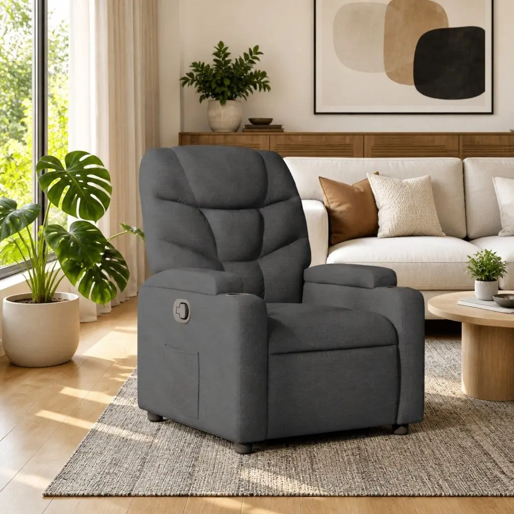 Recliner Chair Manual Recline Armchair Grey
