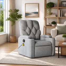 Versatile Grey Fabric Massage Recliner for Home Use