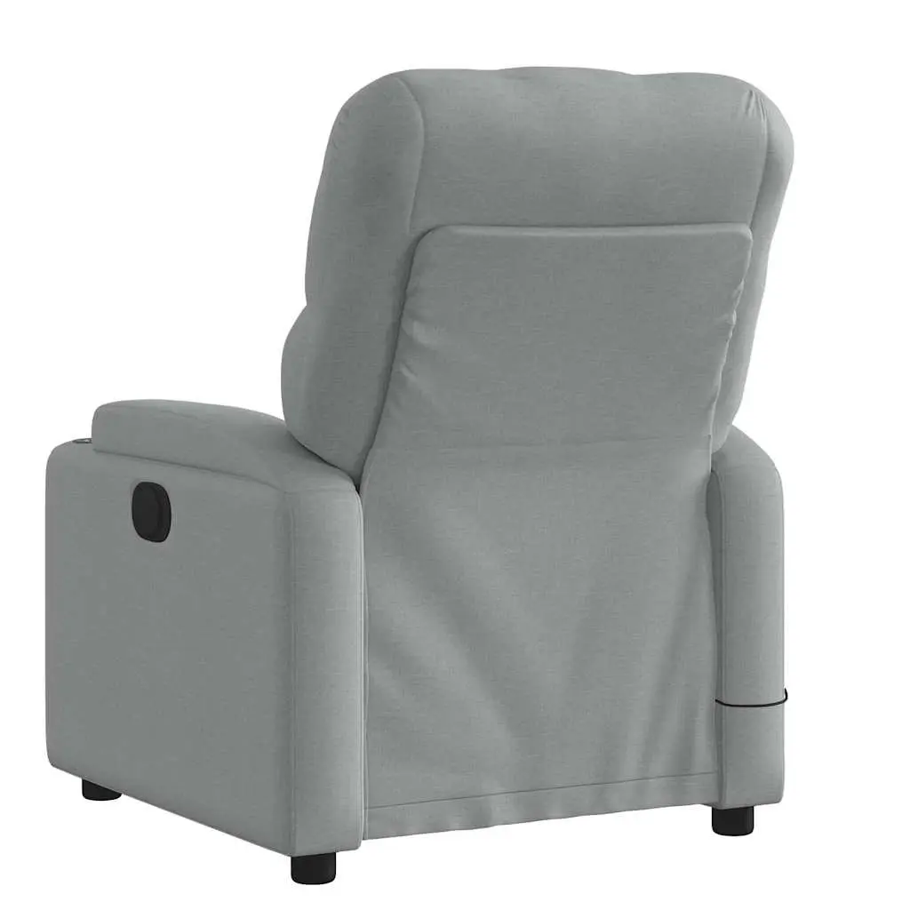 Grey Fabric Massage Chair Manual Recline Adjustable Footrest Vibration Home Use