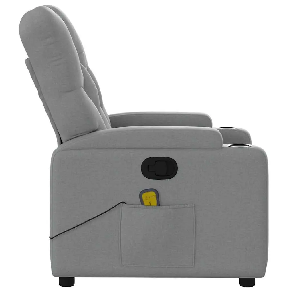 Grey Fabric Massage Chair Manual Recline Adjustable Footrest Vibration Home Use