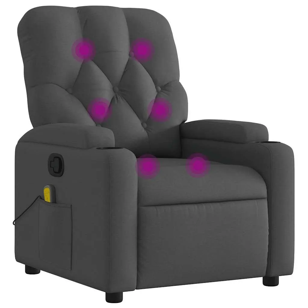 Grey Fabric Massage Recliner Armchair for Home