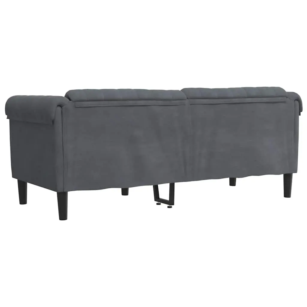 2-Seater Sofa Grey Velvet Living Room Couch Modern Comfortable Furniture