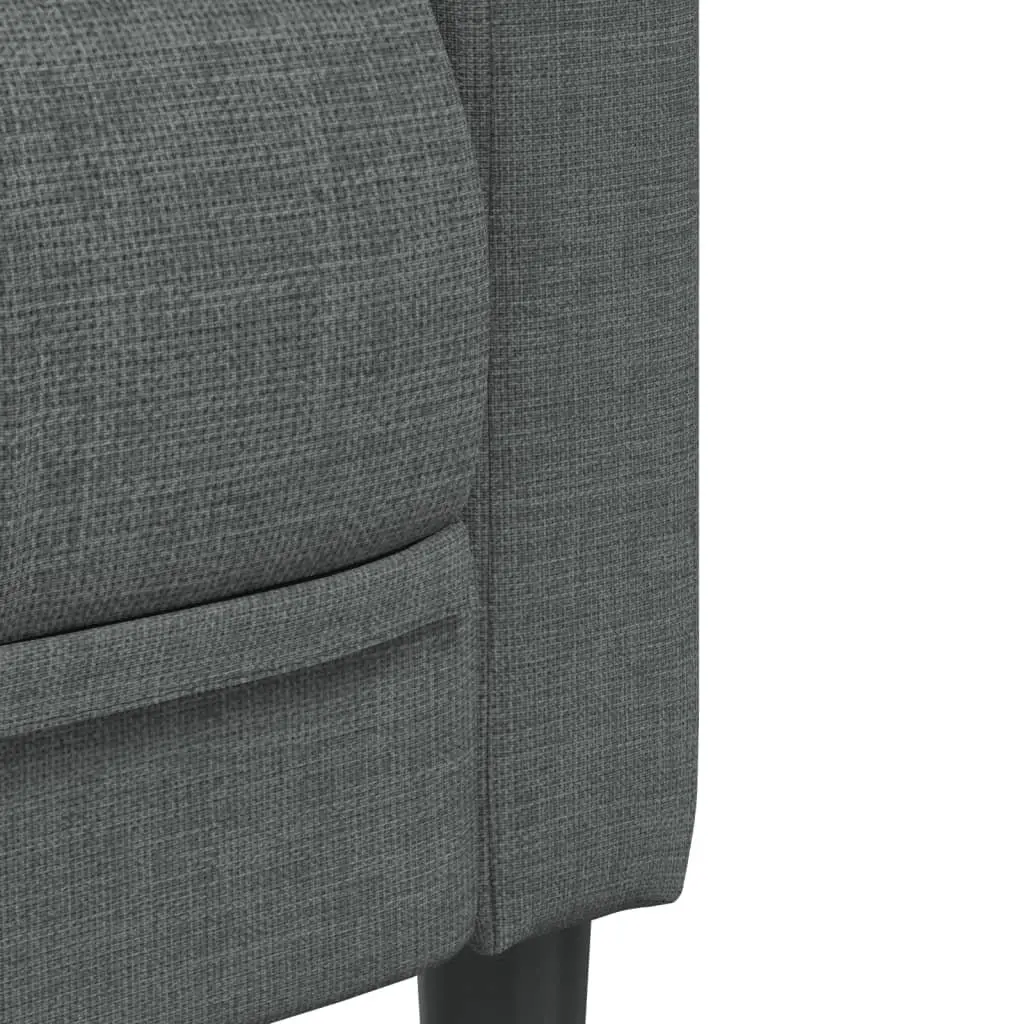 2-Seater Sofa Grey Fabric Living Room Couch Lounge Seat Modern Design