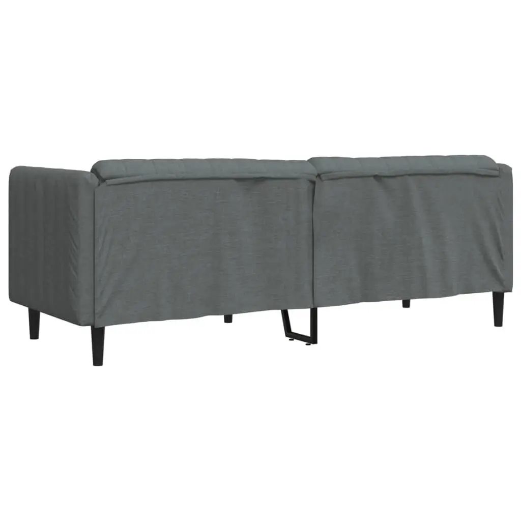 3-Seater Sofa Grey Fabric Living Room Couch Modern Design Comfortable Seating