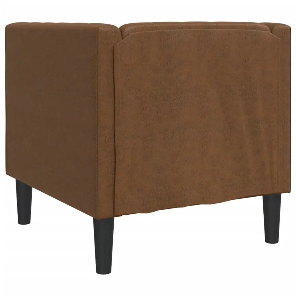 Chesterfield Sofa Chair Brown Button Tufted Armchair Home Lounge Seating