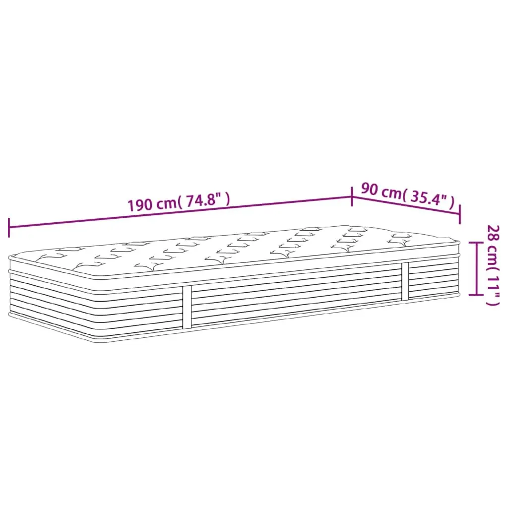 Pocket Spring Mattress for Home Use 90x190cm