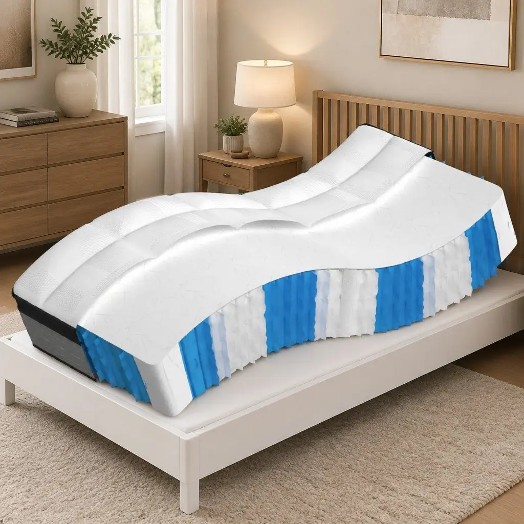 Pocket Spring Mattress 90x190cm White Medium Plus Comfort Support