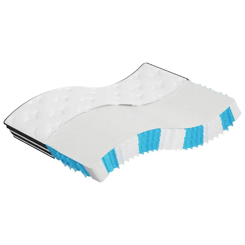 Pocket Spring Mattress 137x190cm Medium Firmness White Fabric Bedroom Comfort