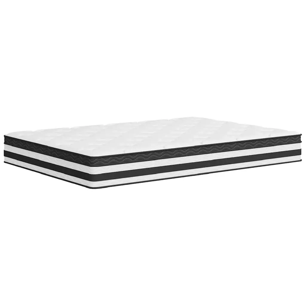 Pocket Spring Mattress 137x190cm Medium Firmness White Fabric Bedroom Comfort