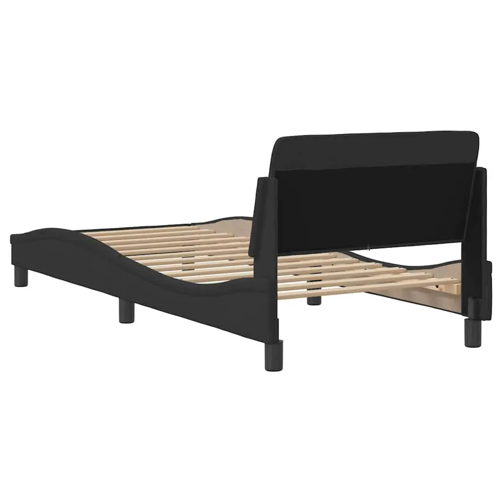Bed Frame with Headboard Dover Black 90x190 cm Fabric Bedroom Furniture