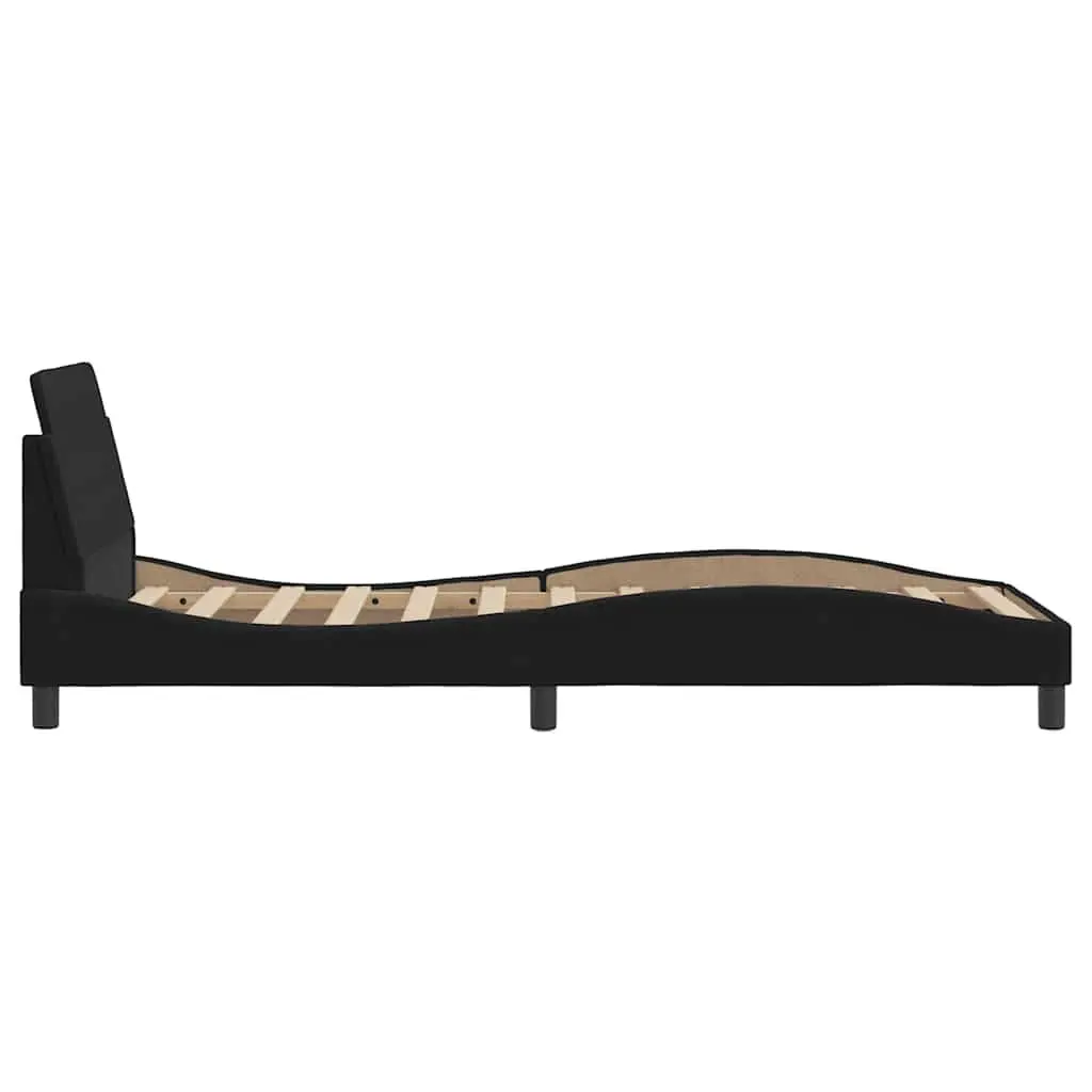 Bed Frame with Headboard Dover Black 90x190 cm Velvet Upholstery Bedroom