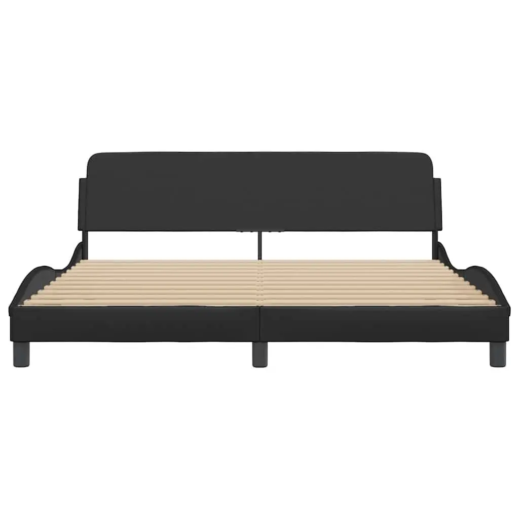 King Bed Frame 180x200 cm with Black Headboard