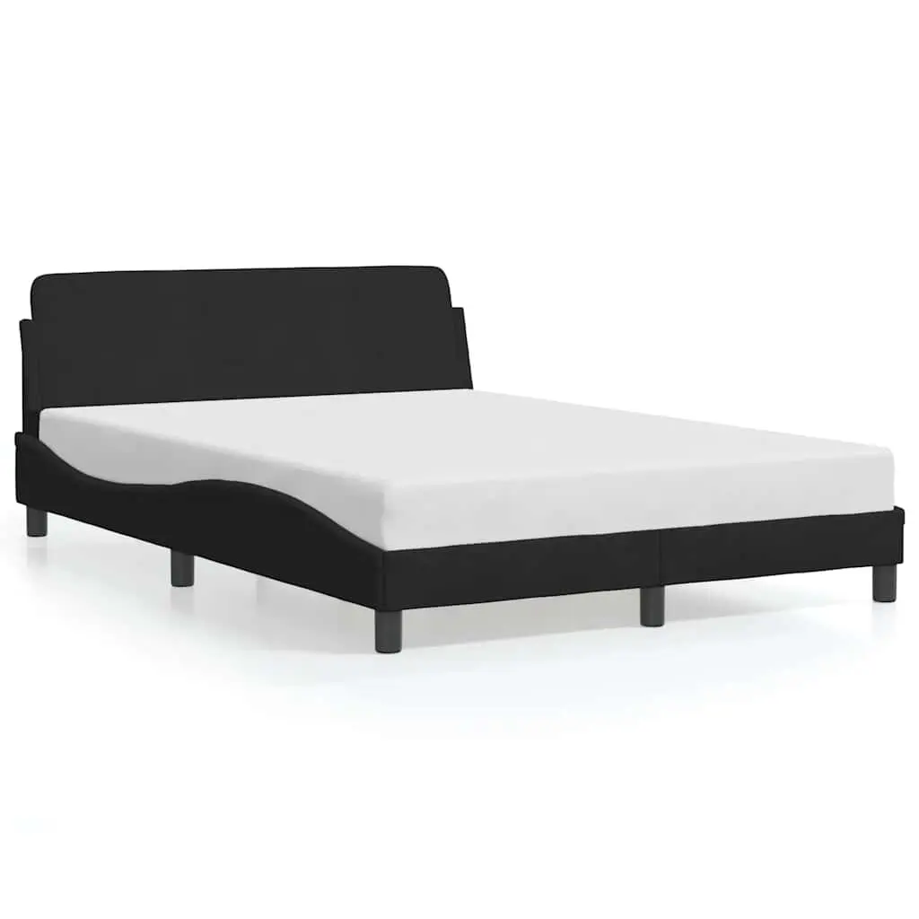 Black Velvet Double Bed Frame 137x190 cm with Headboard