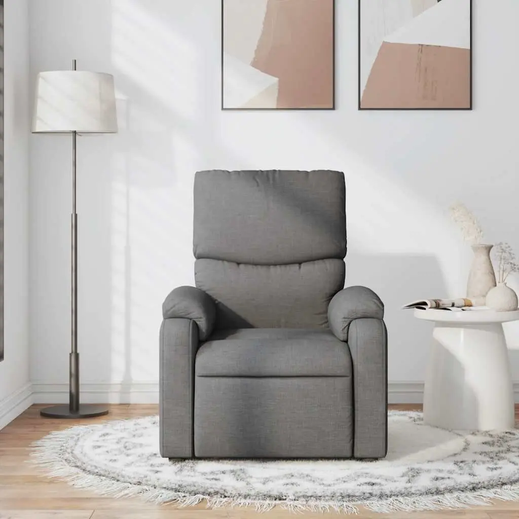 Massage Recliner Chair Fabric Dark Grey Manual Reclining Vibration