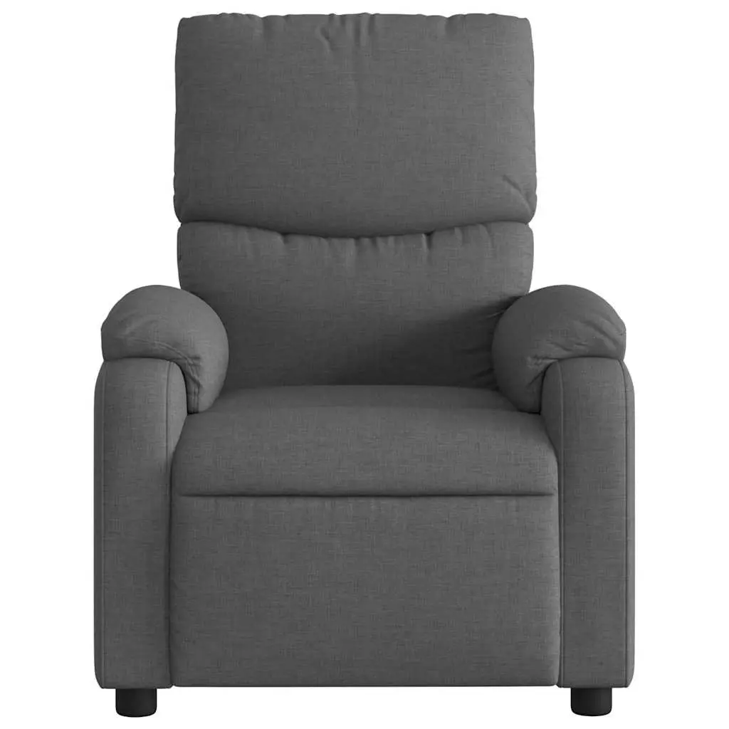 Massage Recliner Chair Fabric Dark Grey Manual Reclining Vibration