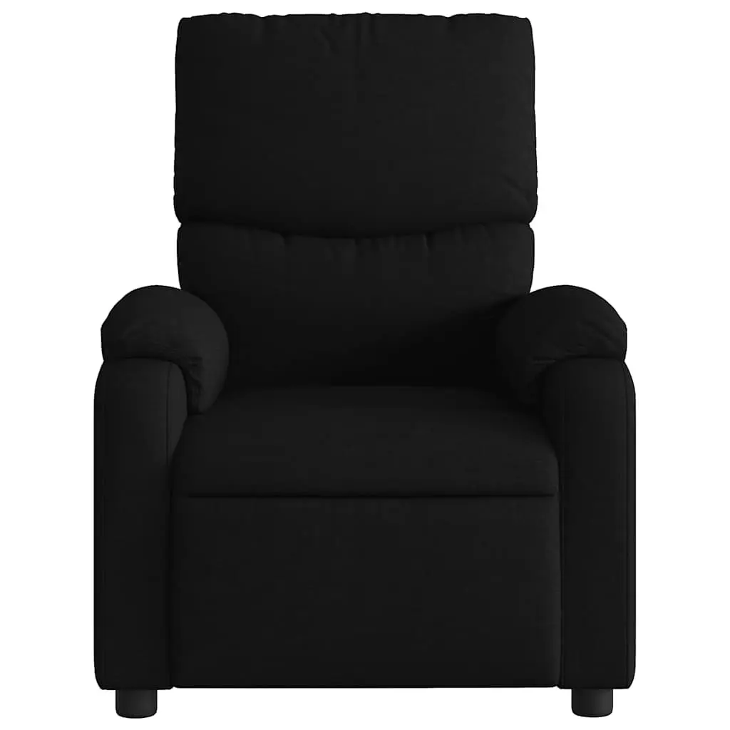Vibration Massage Recliner Chair Manual Recline Black Fabric 6 Points Armchair