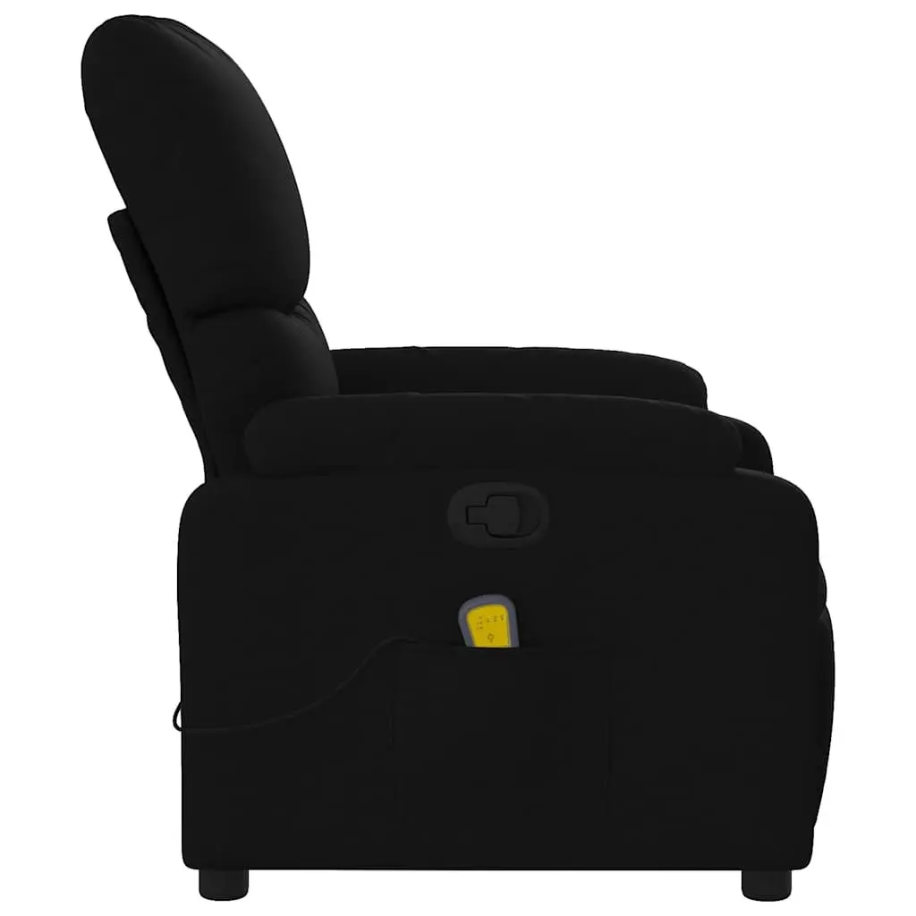 Vibration Massage Recliner Chair Manual Recline Black Fabric 6 Points Armchair