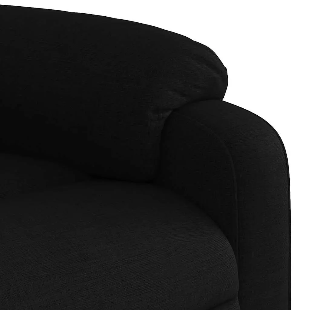 Vibration Massage Recliner Chair Manual Recline Black Fabric 6 Points Armchair