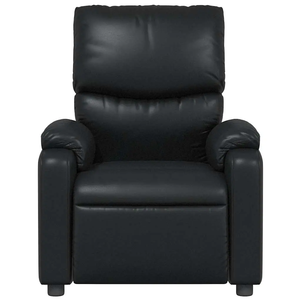 Massage Recliner Chair Black Faux Leather Manual Reclining Armchair Vibration