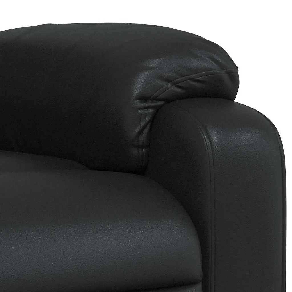 Massage Recliner Chair Black Faux Leather Manual Reclining Armchair Vibration