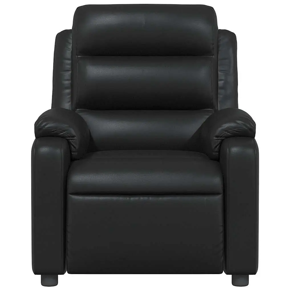 Massage Recliner Chair Faux Leather Black Manual Reclining Armchair Vibration