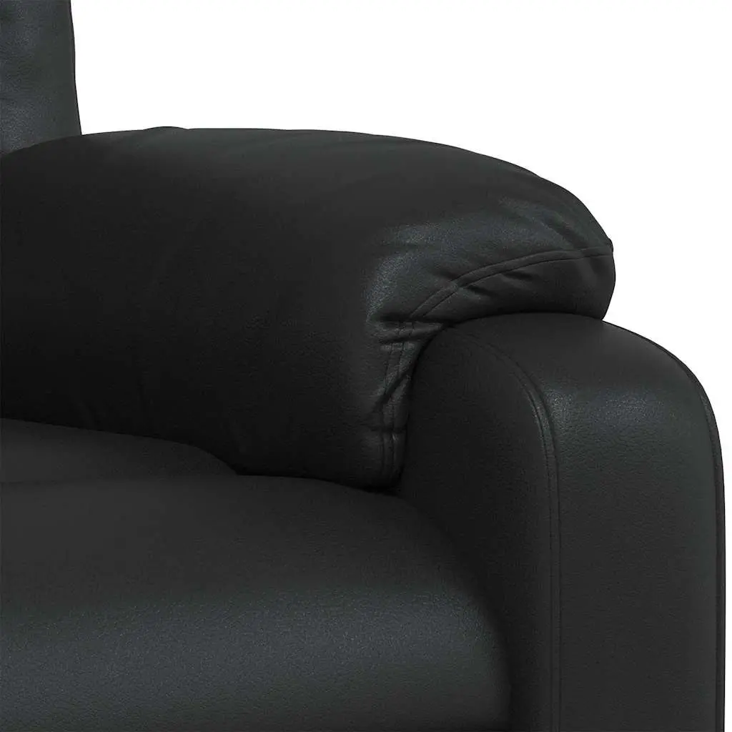 Massage Recliner Chair Faux Leather Black Manual Reclining Armchair Vibration