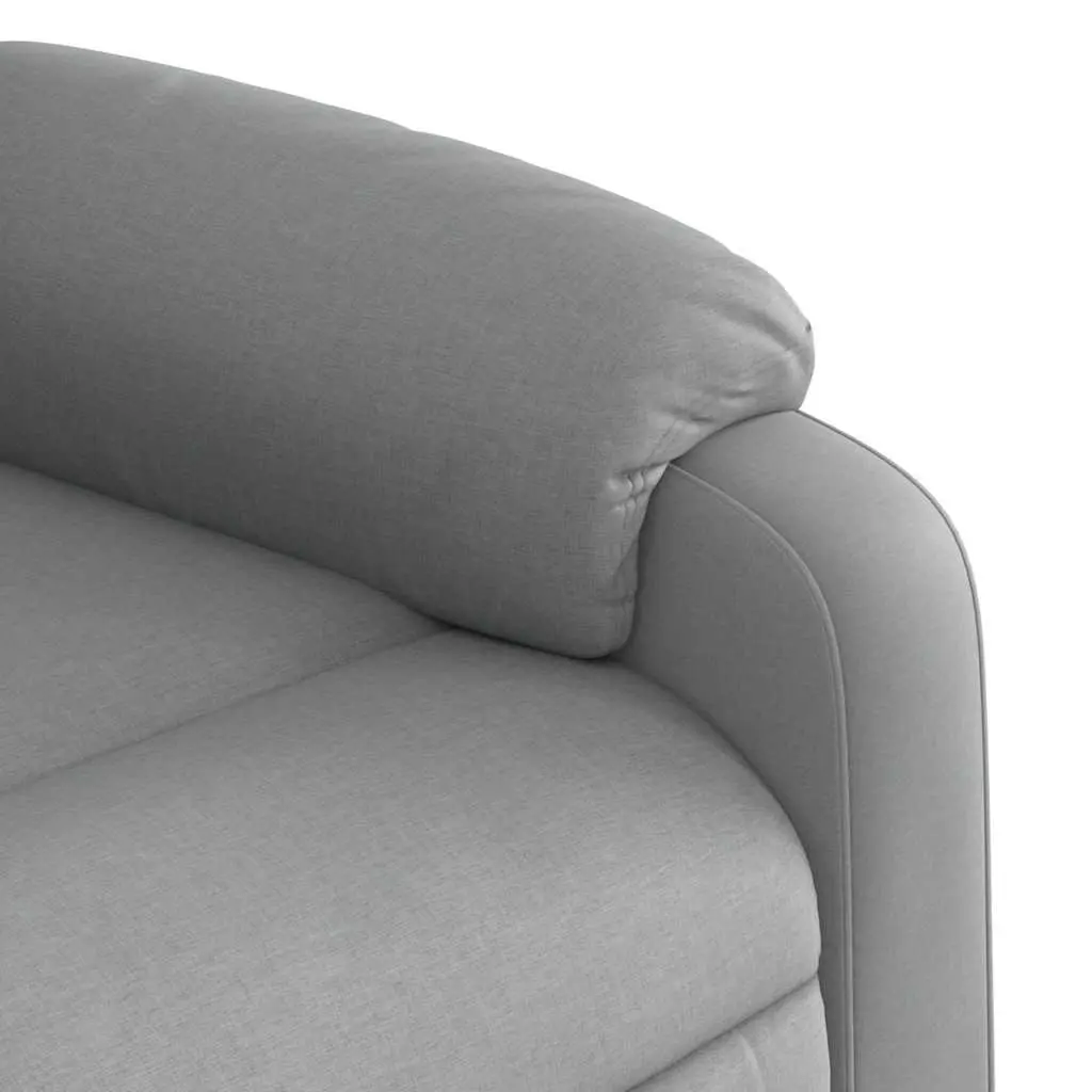 Massage Recliner Chair Fabric Light Grey Manual Recline Vibration