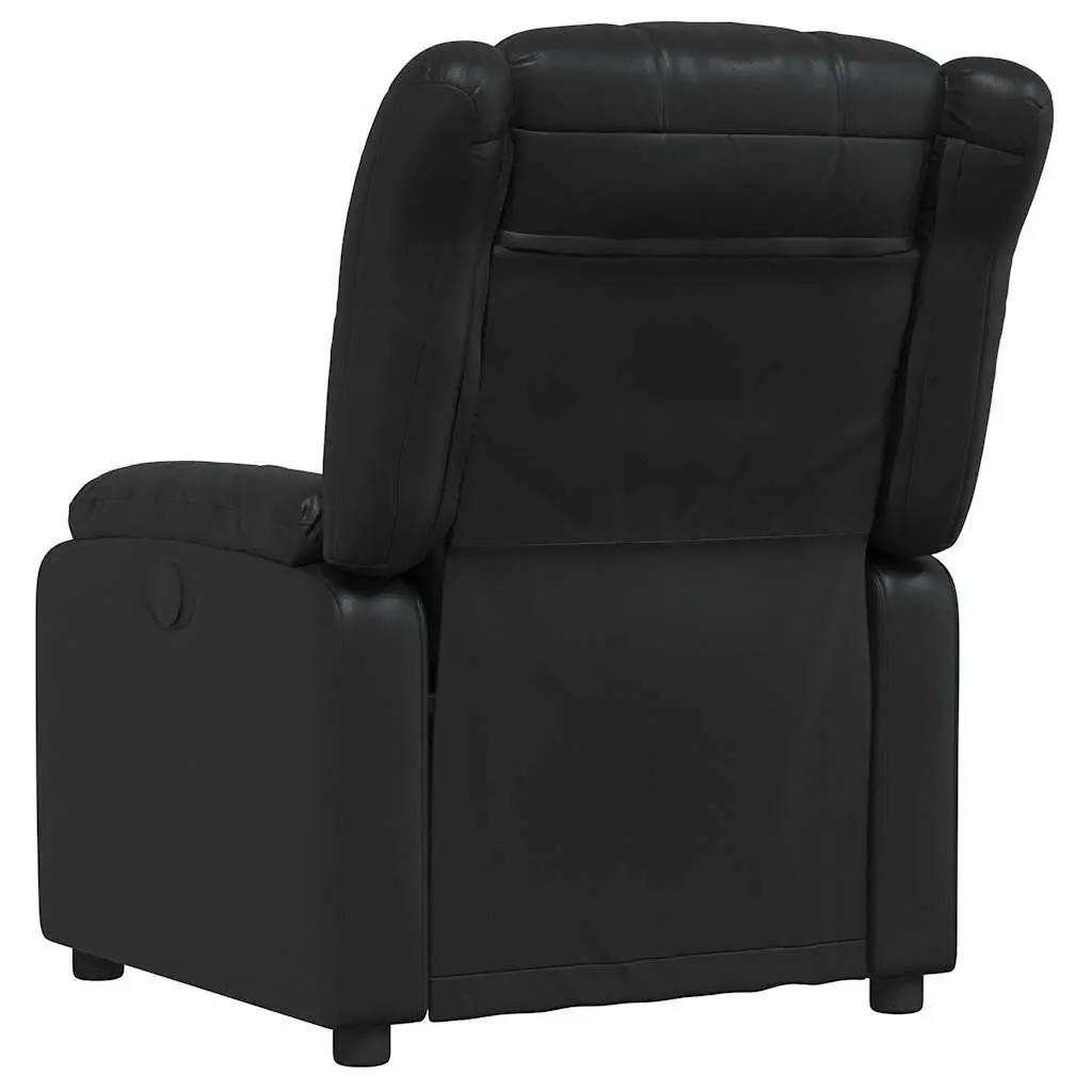 Massage Recliner Chair Faux Leather Black Manual Reclining Armchair 135 Degrees