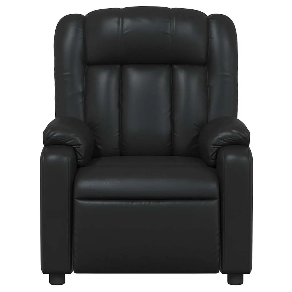 Massage Recliner Chair Faux Leather Black Manual Reclining Armchair 135 Degrees