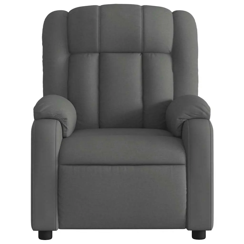 Massage Recliner Chair Manual Recline Fabric 6 Point Grey