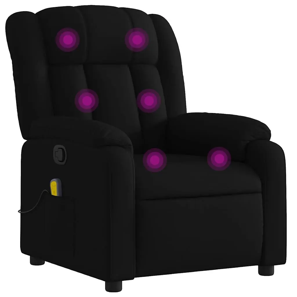 Black Fabric Massage Recliner Chair