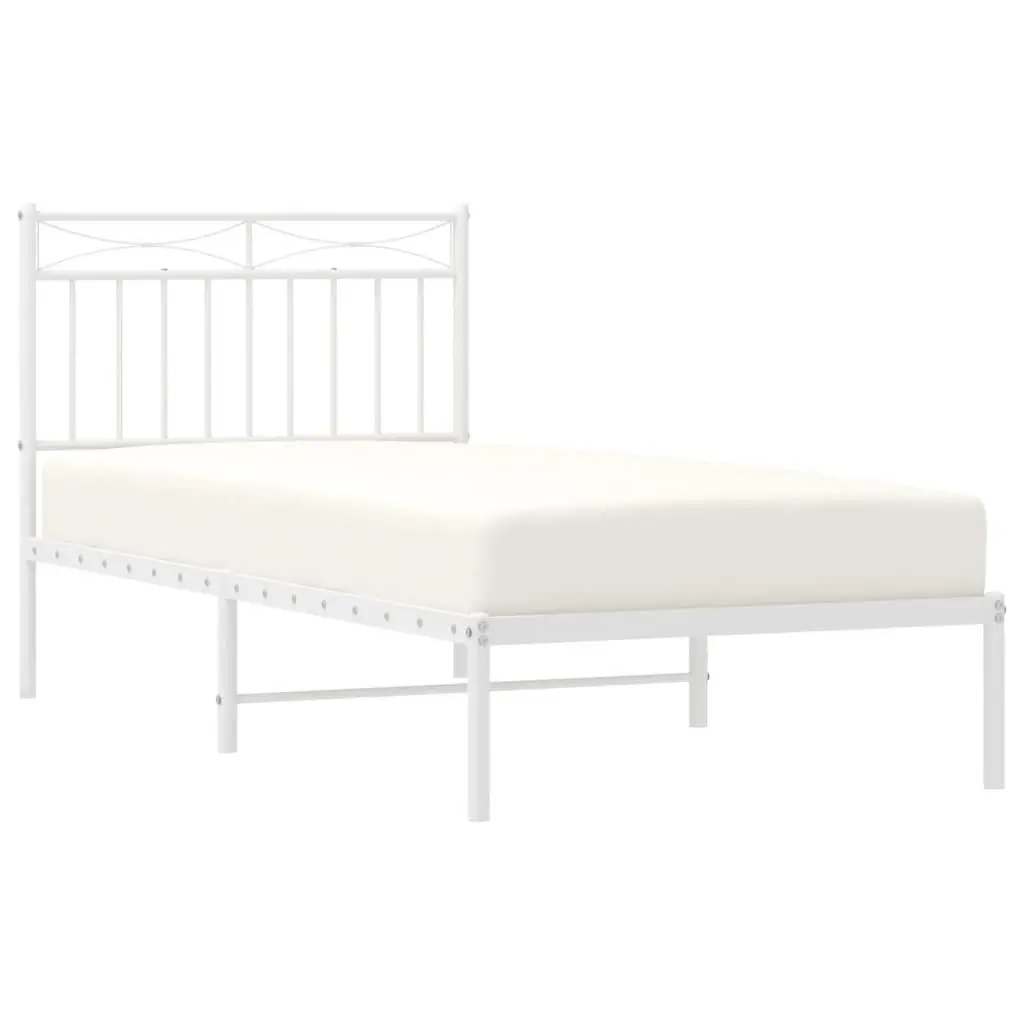 Metal Bed Frame with Headboard 90x190 cm