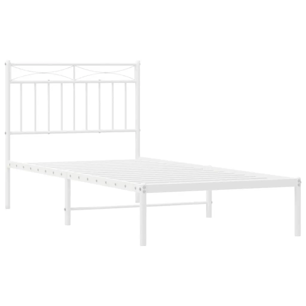Metal Bed Frame with Headboard 90x190 cm