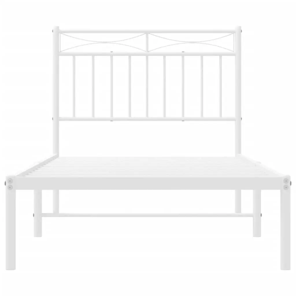 Metal Bed Frame with Headboard 90x190 cm