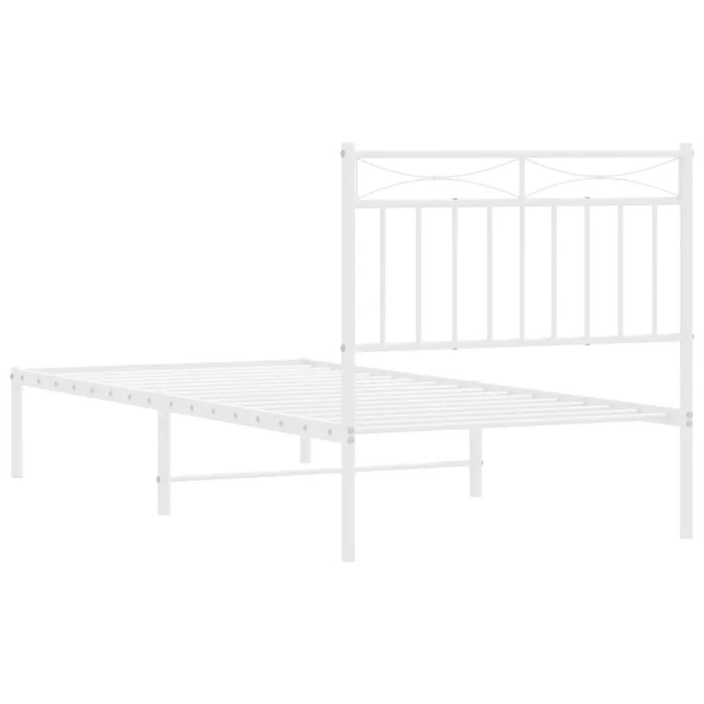 Metal Bed Frame with Headboard 90x190 cm