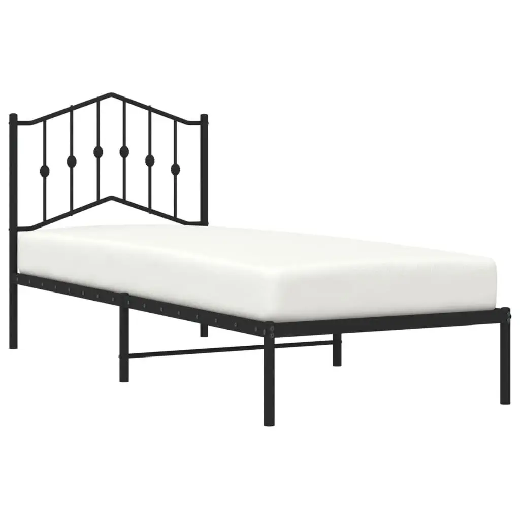 Black Metal Bed Frame with Underbed Storage
