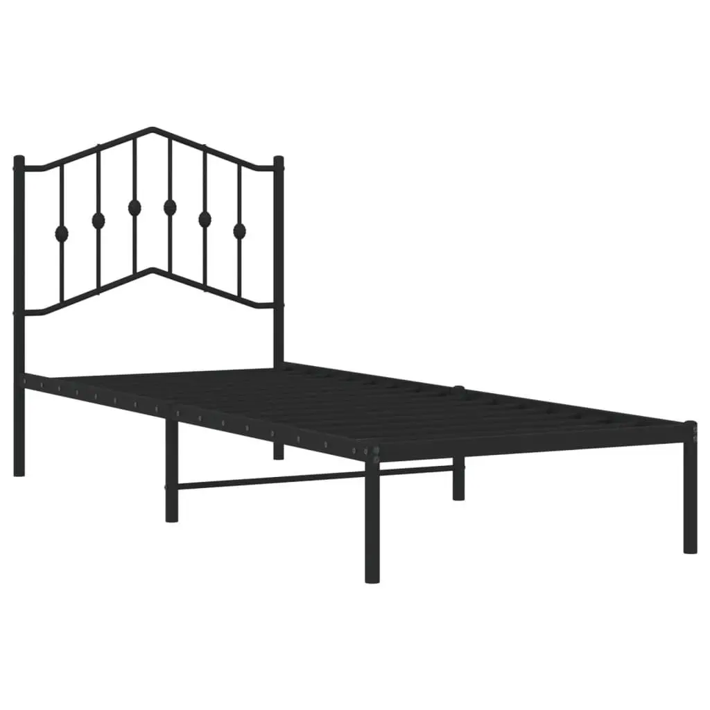 Black Metal Bed Frame with Underbed Storage